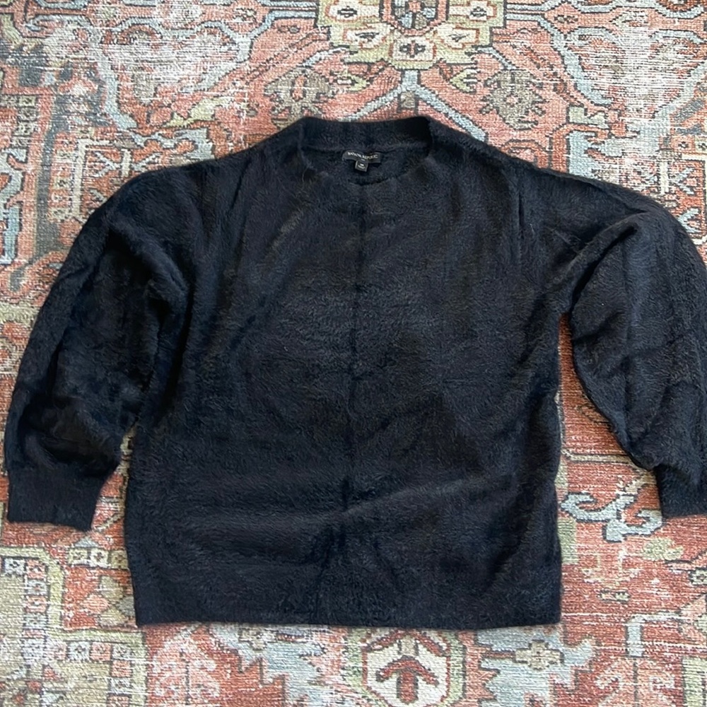 Banana Republic eyelash sweater - black- medium
